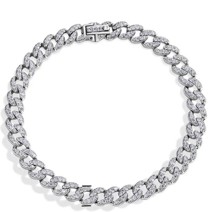 DVVS1 Full Moissanite Cuba Chain for Man Women 925 Sterling Silver 18K Gold Plated Hip Hop Tennis Bracelet Fine Jewelry